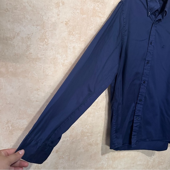 Brooks Brothers Regent Men’s Button Up Shirt M Medium Long Sleeve Blue Logo - Picture 4 of 7